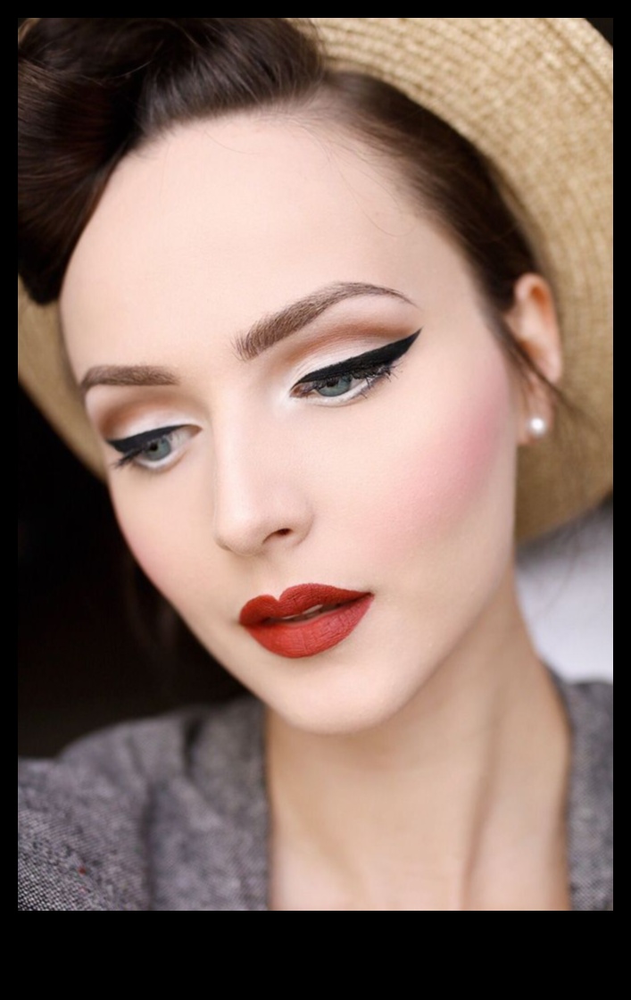 Glam Meets Retro: Vintage ietekmes izpēte vakara grima stilos