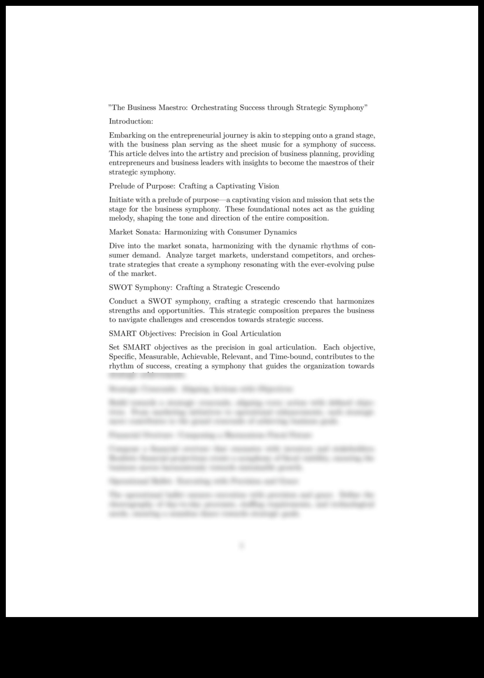 Biznesa simfonija: veiksmes organizēšana, izmantojot stratēģiju