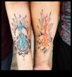 Twin Flames pāra tetovējumi, kas simbolizē mūžīgo mīlestību
